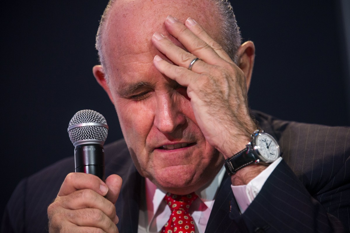epa06680501 (FILE) - Former New York Mayor and Donald Trump supporter Rudy Giuliani speaks at the Values Voter Summit in Washington, DC, USA, 09 September 2016 (issued 19 April 2018). According to med ...