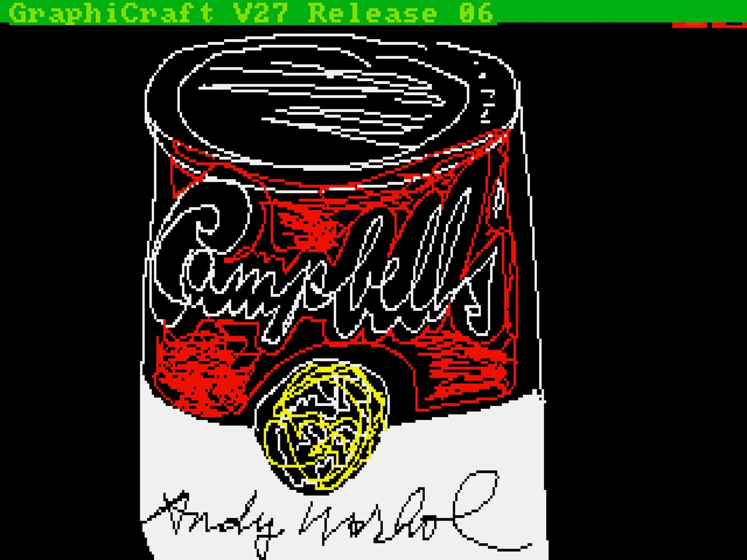 Auch das klassische Warhol-Motiv der Campbell-Dosensuppe fehlt nicht.