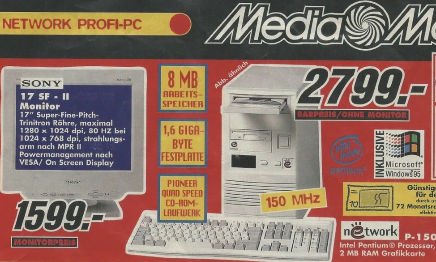 Auszug aus einem Media-Markt-Prospekt von zirka 1996.