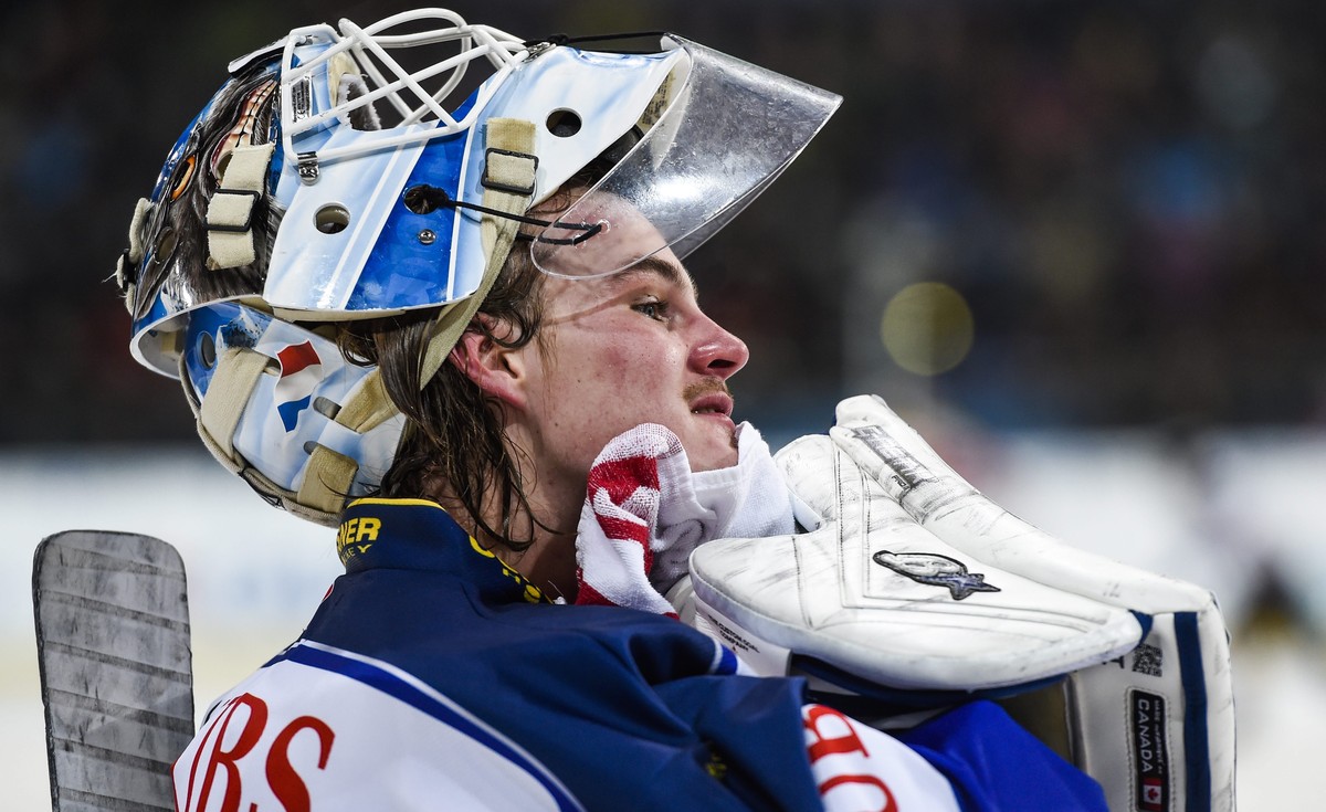 Nachwuchs-Hoffnung Gilles Senn erlebt gegen Jokerit seine Spengler-Cup-Feuertaufe.
