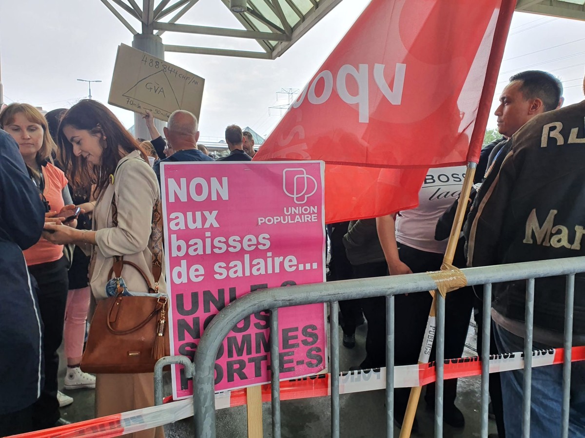 Grève à Genève aéroport le 30 juin 2023.