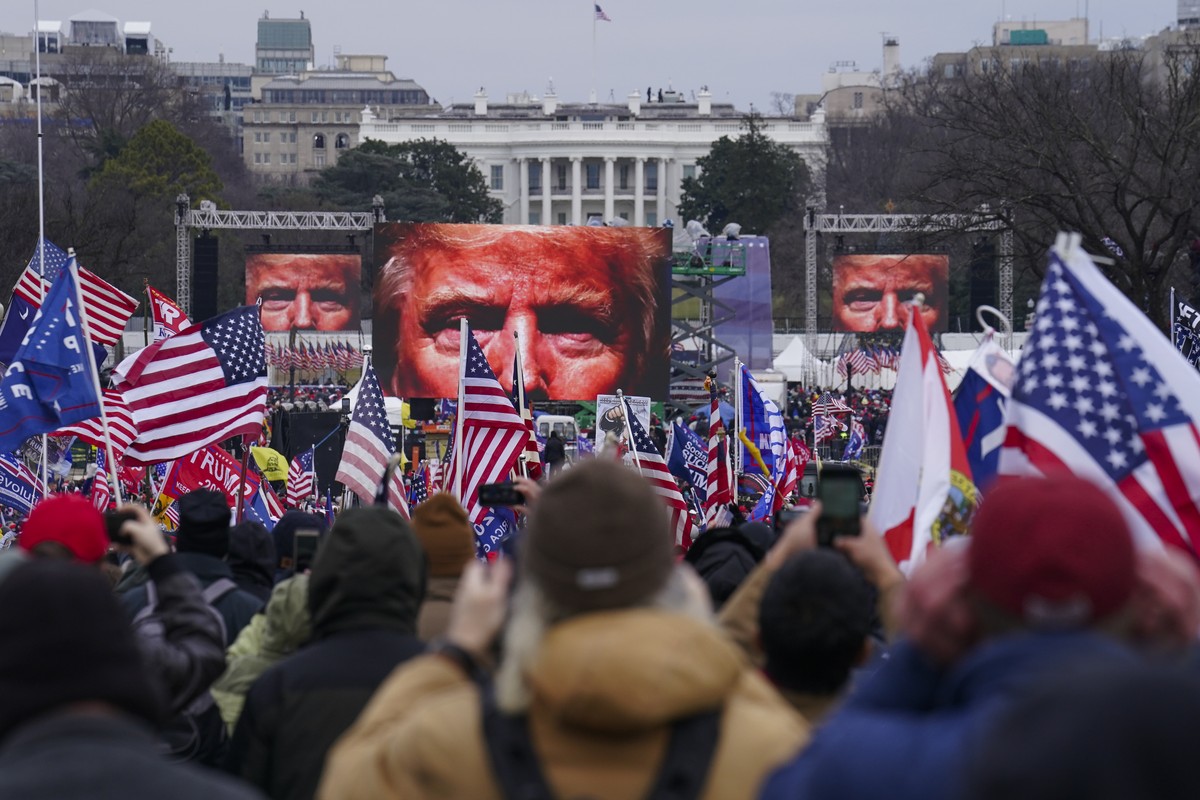 FILE - Trump supporters participate in a rally in Washington, Jan. 6, 2021, that some blame for fueling the attack on the U.S. Capitol. On Thursday, Feb. 8, the nation's highest court is schedule ...