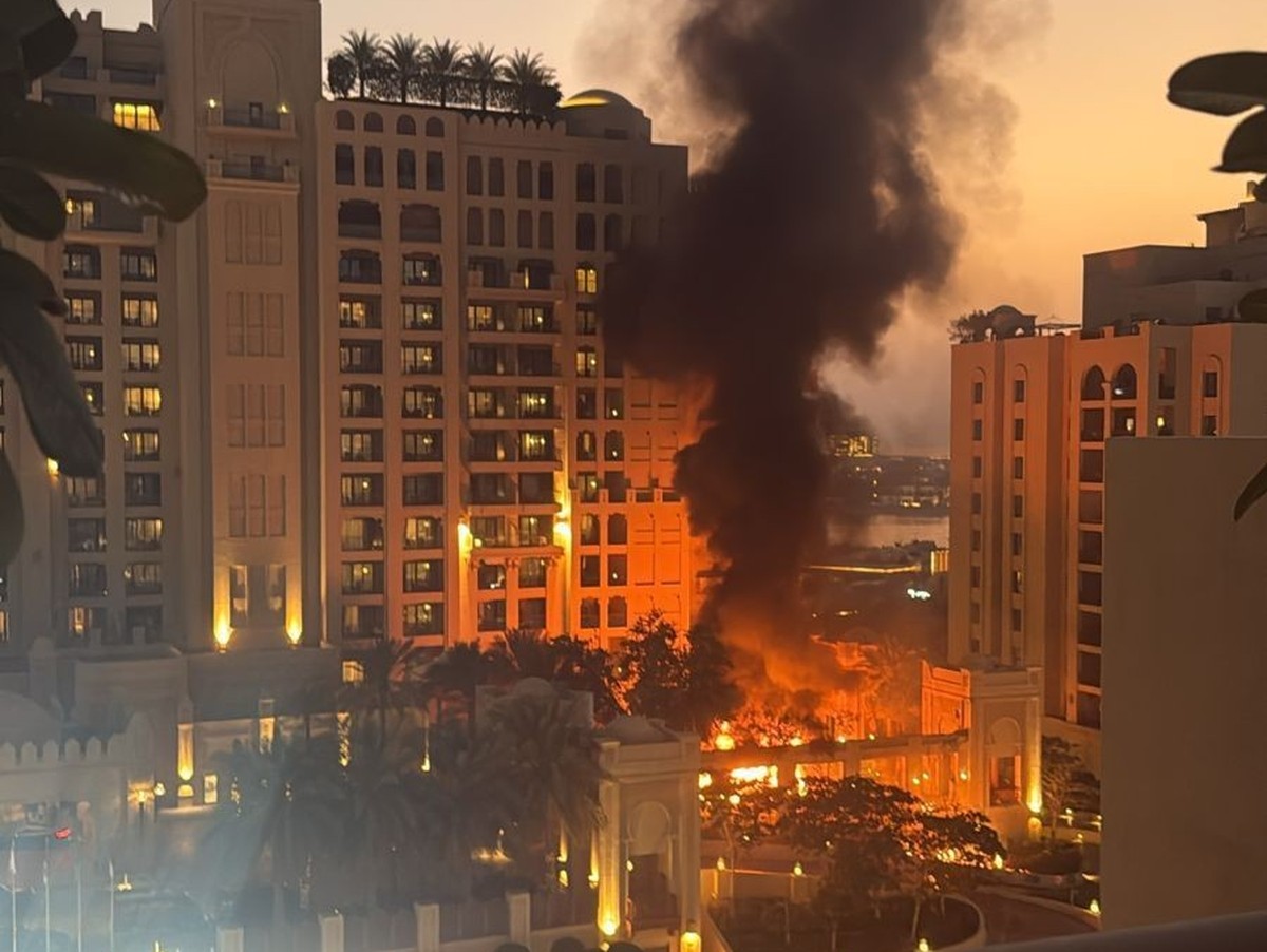 Des immeubles vers le quartier de Palm à Dubaï.