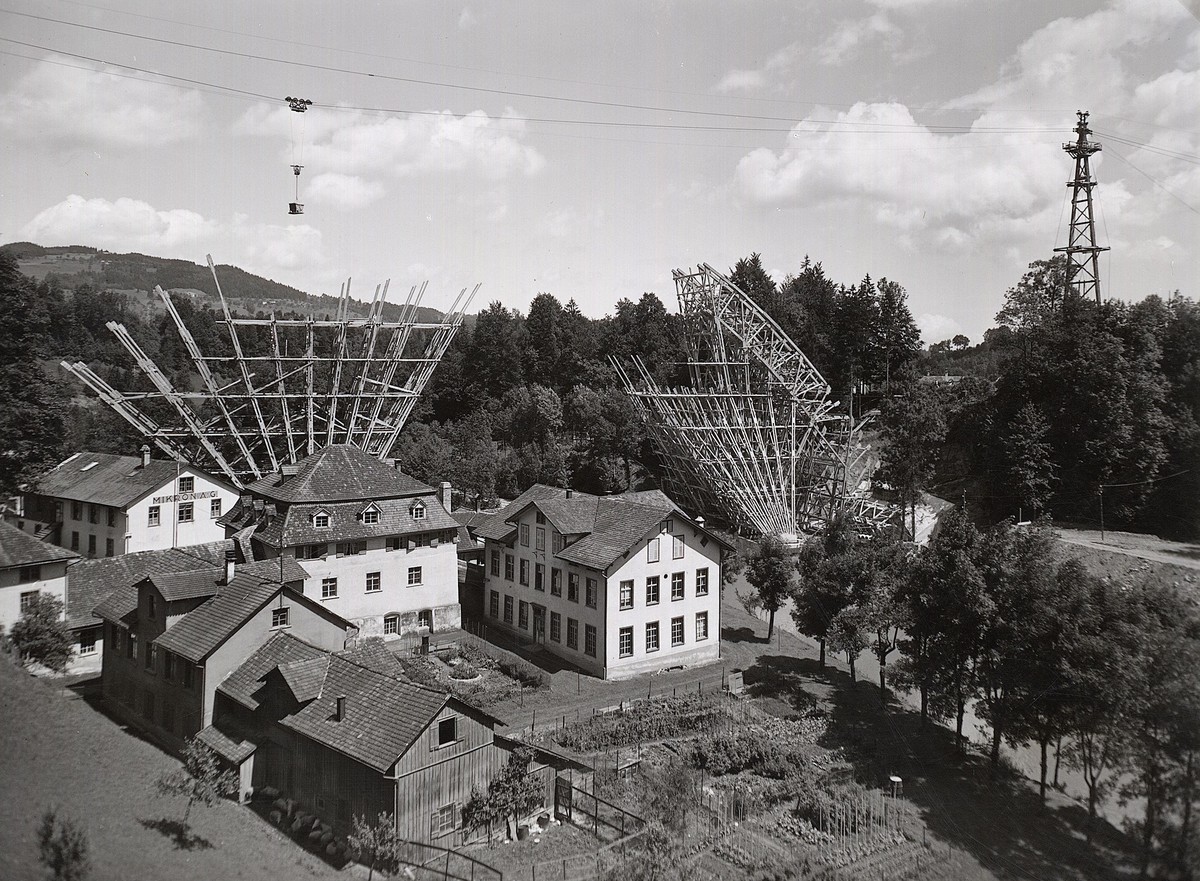 1937-1941: Bau der Fürstenlandbrücke in St. Gallen.