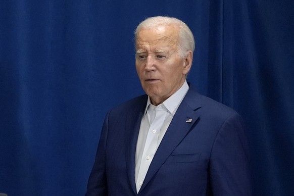 President Joe Biden arrives to speak, Saturday, July 13, 2024, in Rehoboth Beach, Del., addressing news that gunshots rang out at Republican presidential candidate former President Donald Trump&#039;s ...
