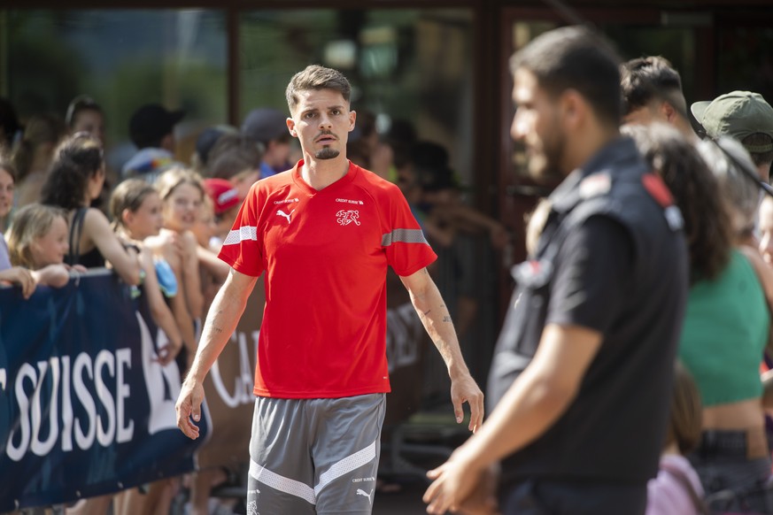 Uran Bislimi beim Training der Schweizer Fussballnationalmannschaft, am Samstag, 10. Juni 2023 in Tenero. Die Schweizer Fussballnationalmannschaft absolviert im Hinblick auf die Euro 2024-Qualifikatio ...