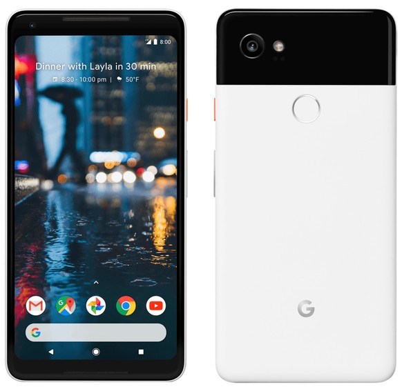 Die Rückseite des Pixel 2 XL im Panda-Look: Der Fingerabdruck-Scanner ist offenbar auf der Rückseite platziert.