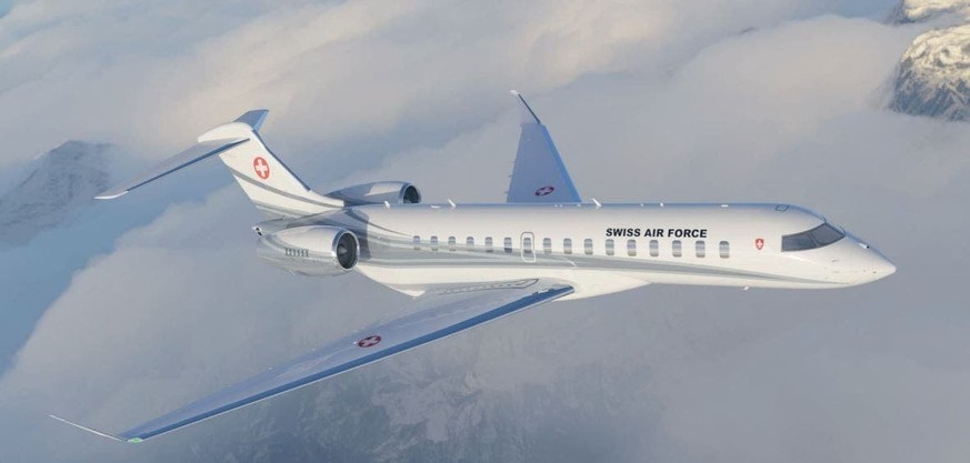 Zu gross, um mit Volllast ab Bern-Belp abzuheben: der neue Bundesratsjet «Global 7500» von Bombardier.