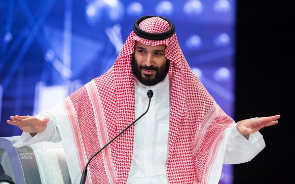 FILE - In this Oct. 24, 2018photo released by Saudi Press Agency, SPA, Saudi Crown Prince, Mohammed bin Salman addresses the Future Investment Initiative conference, in Riyadh, Saudi Arabia. Salman’s  ...