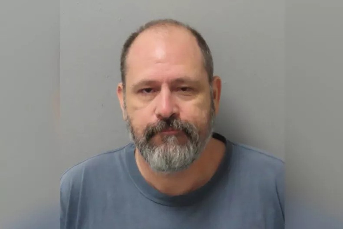 A booking photo of Fabian Marta, 51, arrested on July 23, 2023, after being charged with felony child kidnapping. Marta donated to the crowdfunding of film "Sound of Freedom," social media p ...
