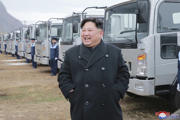 In this undated photo provided on Tuesday, Nov. 21, 2017, by the North Korean government, North Korean leader Kim Jong Un visits the the Sungri Motor Complex in Pyeongannam-do, North Korea. The Trump  ...