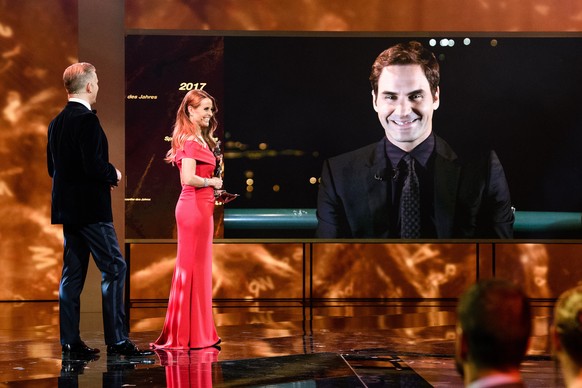 Roger Federer, Sportler des Jahres 2017, spricht an den Credit Suisse Sports Awards, am Sonntag, 10. Dezember 2017, in Zuerich. (PPR/Manuel Lopez)