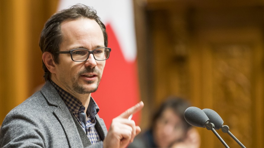 Balthasar Glaettli, GPS-ZH, spricht waehrend einer Debatte im Nationalrat, waehrend der Wintersession der Eidgenoessischen Raete, am Donnerstag, 7. Dezember 2017, in Bern. (KEYSTONE/Christian Merz)