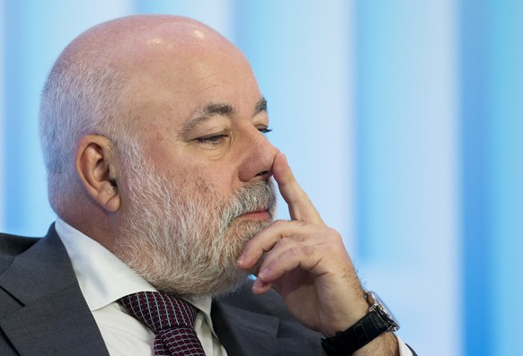 Russian businessman Viktor Vekselberg listens during the Russian International Affairs Council in Moscow, Russia, Tuesday, May 31, 2016. The Russian International Affairs Council hosts a Russia-China  ...