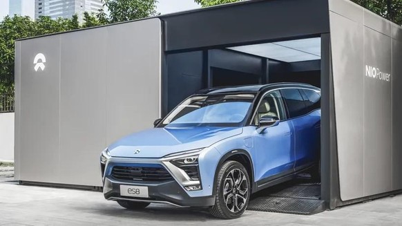 Nio-Fahrer können den Akku in solchen Batterietauschstation innert Minuten wechseln lassen.