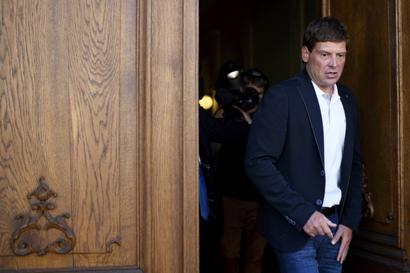 epa06940321 (FILE) - German former road bicycle racer Jan Ullrich is pictured after his trial at the Rathaus in Weinfelden, Switzerland, 14 September 2017 (reissued 10 August 2018). According to Germa ...