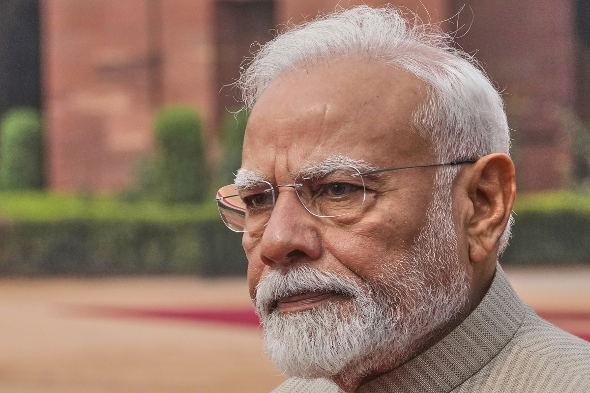 FILE - Indian Prime Minister Narendra Modi arrives for the ceremonial reception of the visiting Angol's President Jo�o Lourenco at the Indian presidential palace in New Delhi, India, May 3, 2025. ...