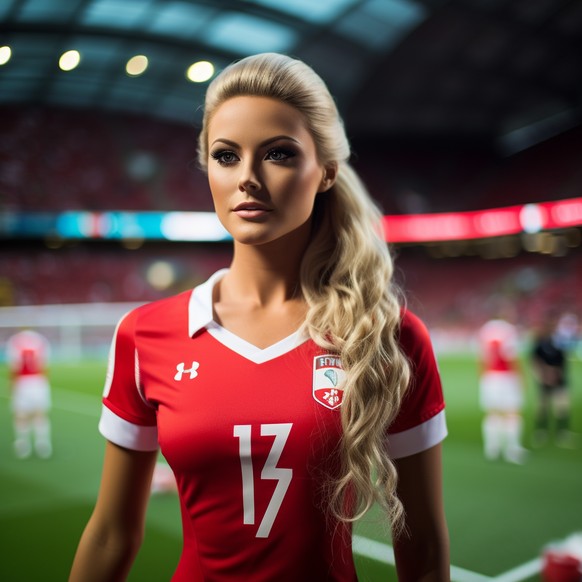The jersey number is not quite right, but at least she's wearing a soccer jersey.