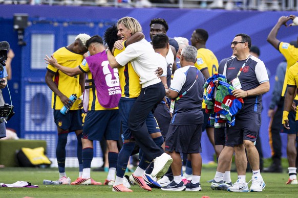FOOTBALL : Allemagne vs Equateur- Coupe du monde FIFA 2026. Stade de Newark, New Jersey, Etats-Unis. 25-06-2026 C� l� bration de l � quipe de Ecuador apres avoir remport� la victoire. Sebastian Andr�  ...