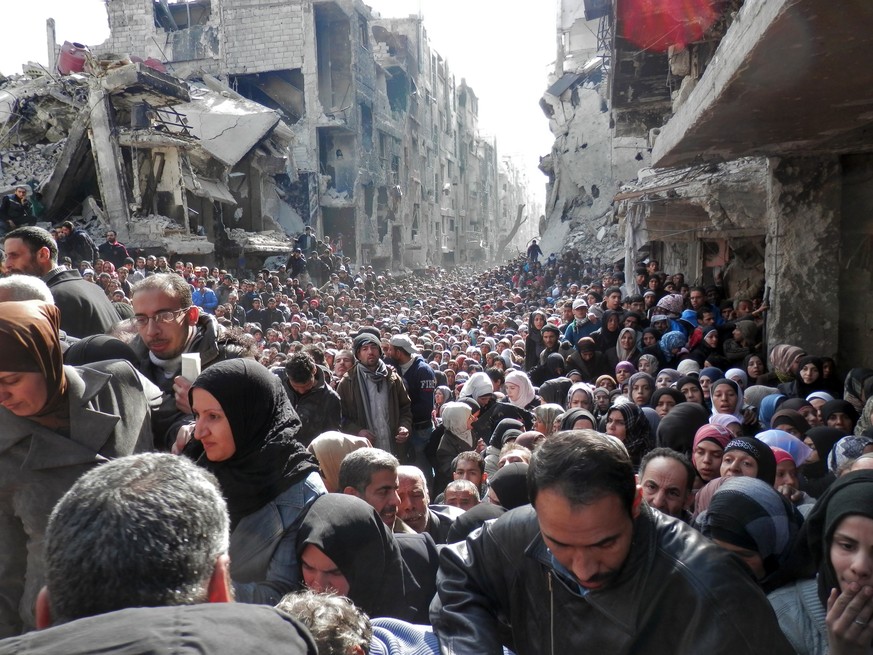 Ein Bild, das um die Welt ging: Impression aus dem palästinensischen Flüchtlingslager Jarmuk in Damaskus, welches in der Vergangenheit Ziel von «IS»-Attacken war.