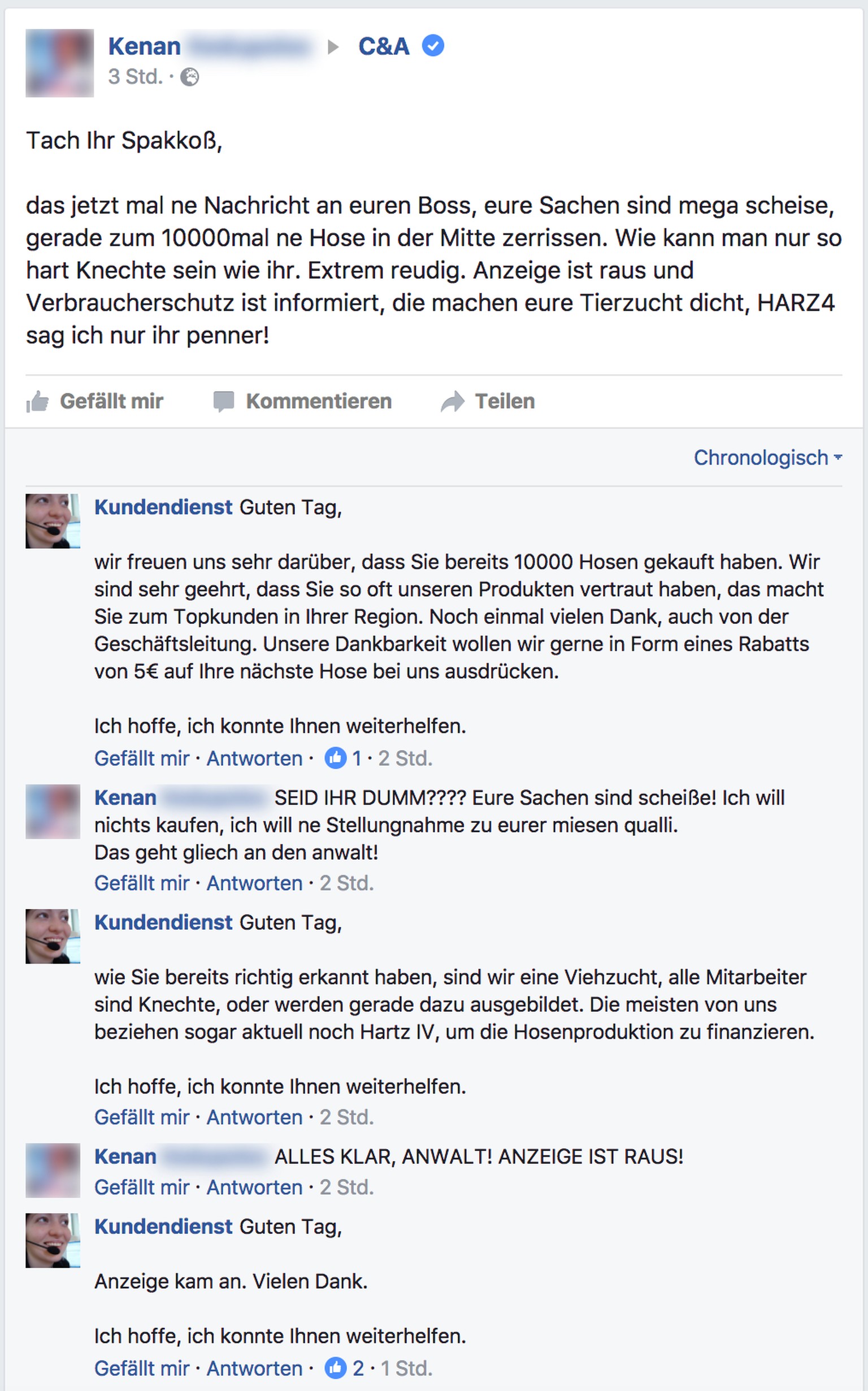 Der Witzige Fake Kundendienst Auf Facebook Treibt Kunden Wieder Zur Weissglut Watson