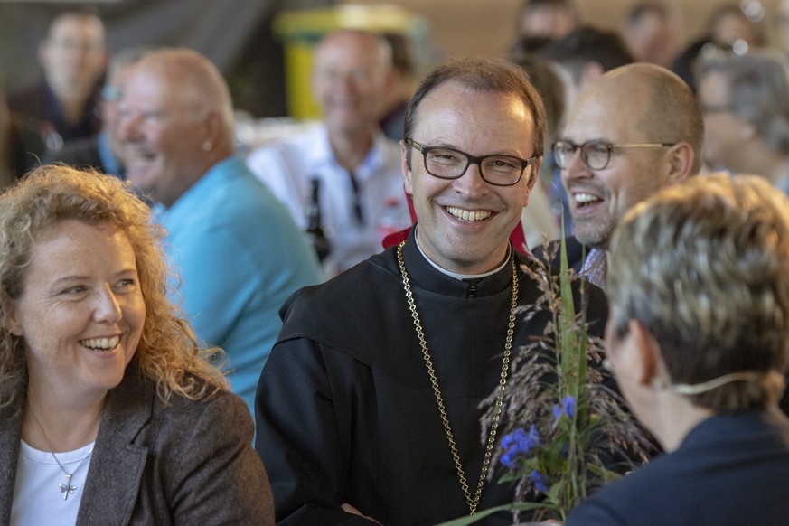 Der Abt von Einsiedeln Urban Federer am Parteifest der FDP Schweiz vom Samstag, 21. September 2019 beim Kloster in Einsiedeln. (KEYSTONE/Urs Flueeler)