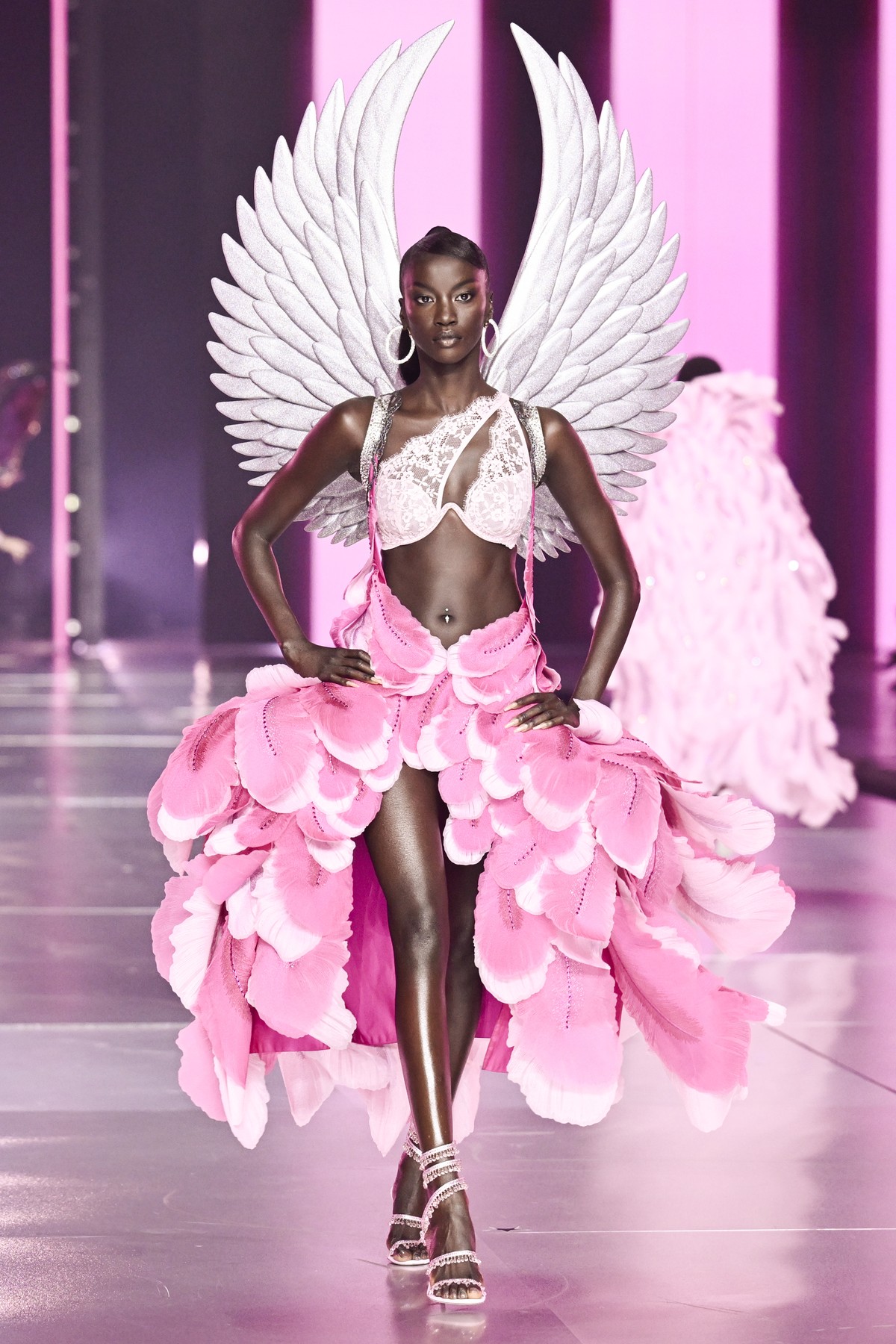 Anok Yai walks the runway during the Victoria's Secret Fashion Show on Tuesday, Oct. 15, 2024, in the Brooklyn borough of New York. (Photo by Evan Agostini/Invision/AP)
Anok Yai