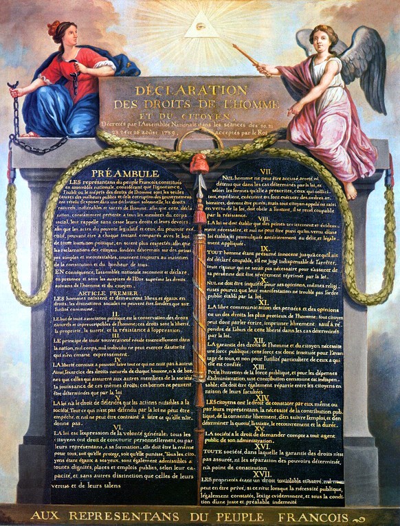 Die Erklärung der Menschen- und Bürgerrechte von 1789.