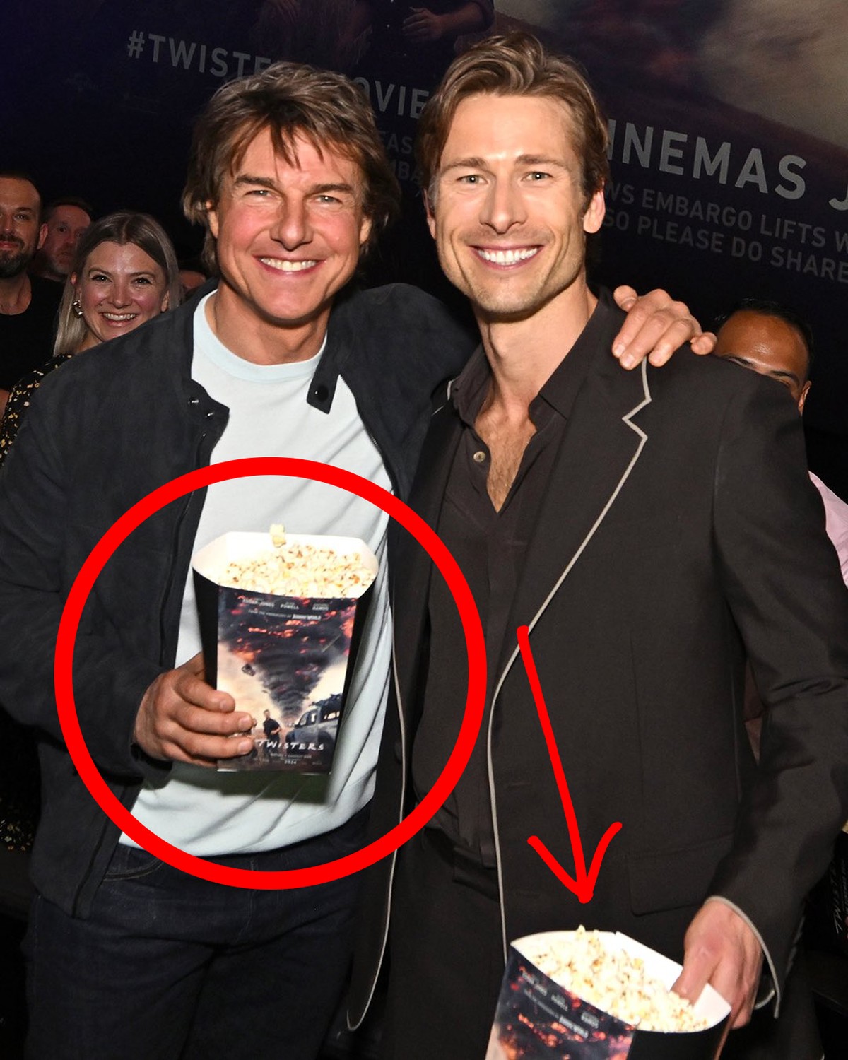 Tom Cruise et Glen Powell à la premiere de Twisters