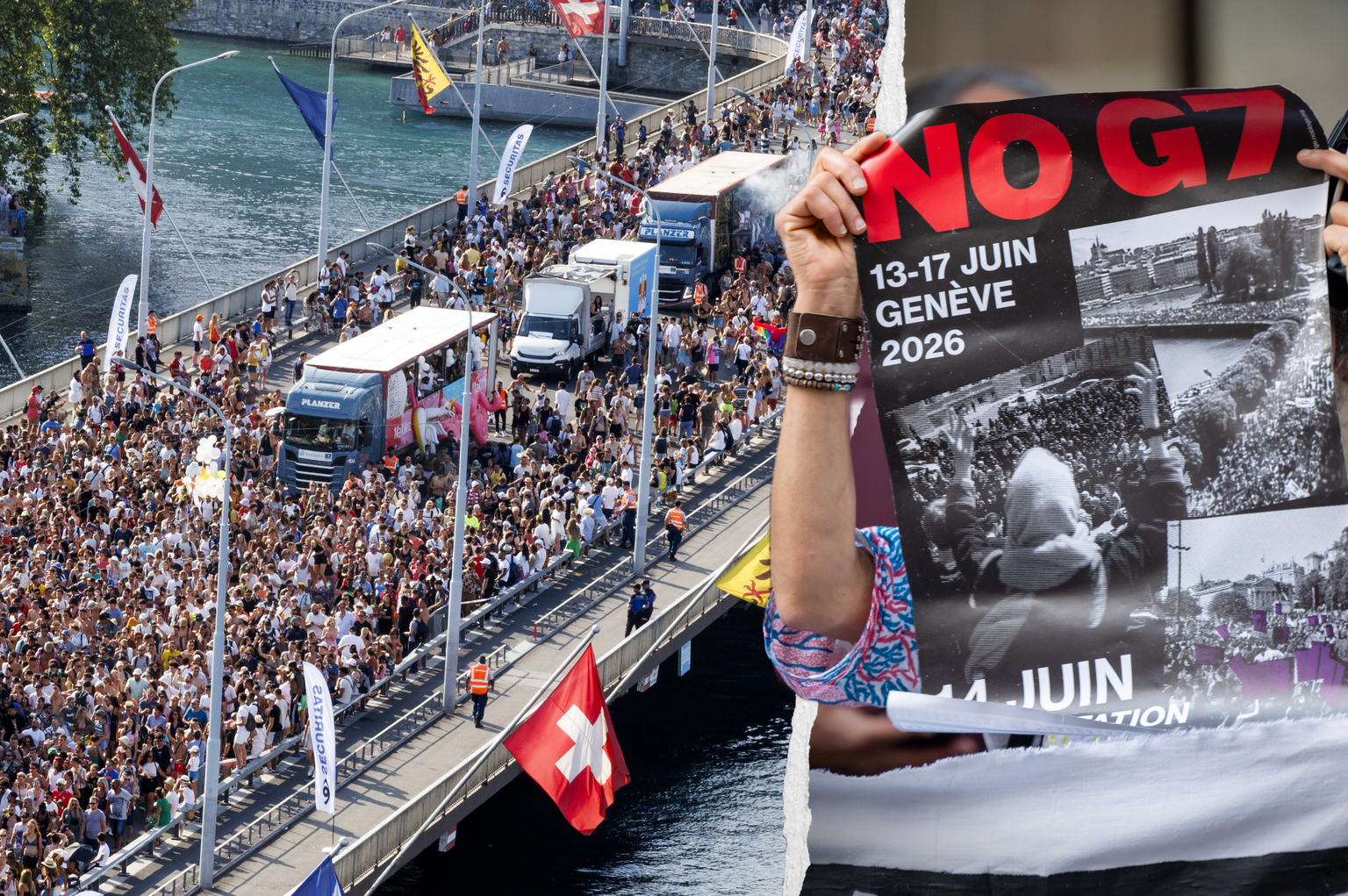 Warum Genf und die G7-Gegner sich wegen einer Brücke in die Haare geraten