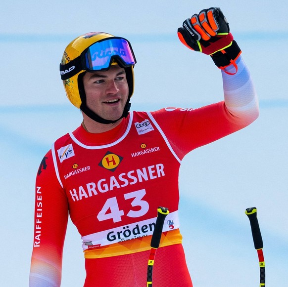 INVERNALI - Sci Alpino - 2026 Audi FIS Ski World Cup - Men s Downhill Alessio Miggiano SUI happy for his result during 2026 Audi FIS Ski World Cup - Men s Downhill, Alpine Ski race in Val Gardena, Ita ...