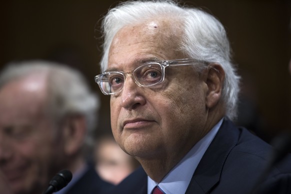 epa05797554 Bankruptcy lawyer David Friedman testifies before the Senate Foreign Relations Committee to be the U.S. ambassador to Israel in the Dirksen Senate Office Building in Washington, DC, USA, 1 ...