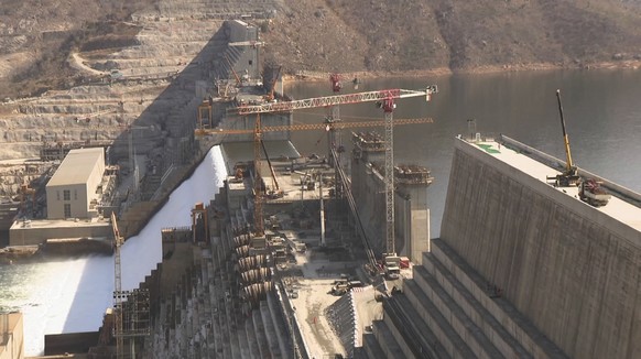 This grab taken from video shows Grand Ethiopian Renaissance Dam in the Benishangul-Gumuz region, Ethiopia, Feb. 20, 2022. (AP Photo)
Ethiopia-Nile-Dam