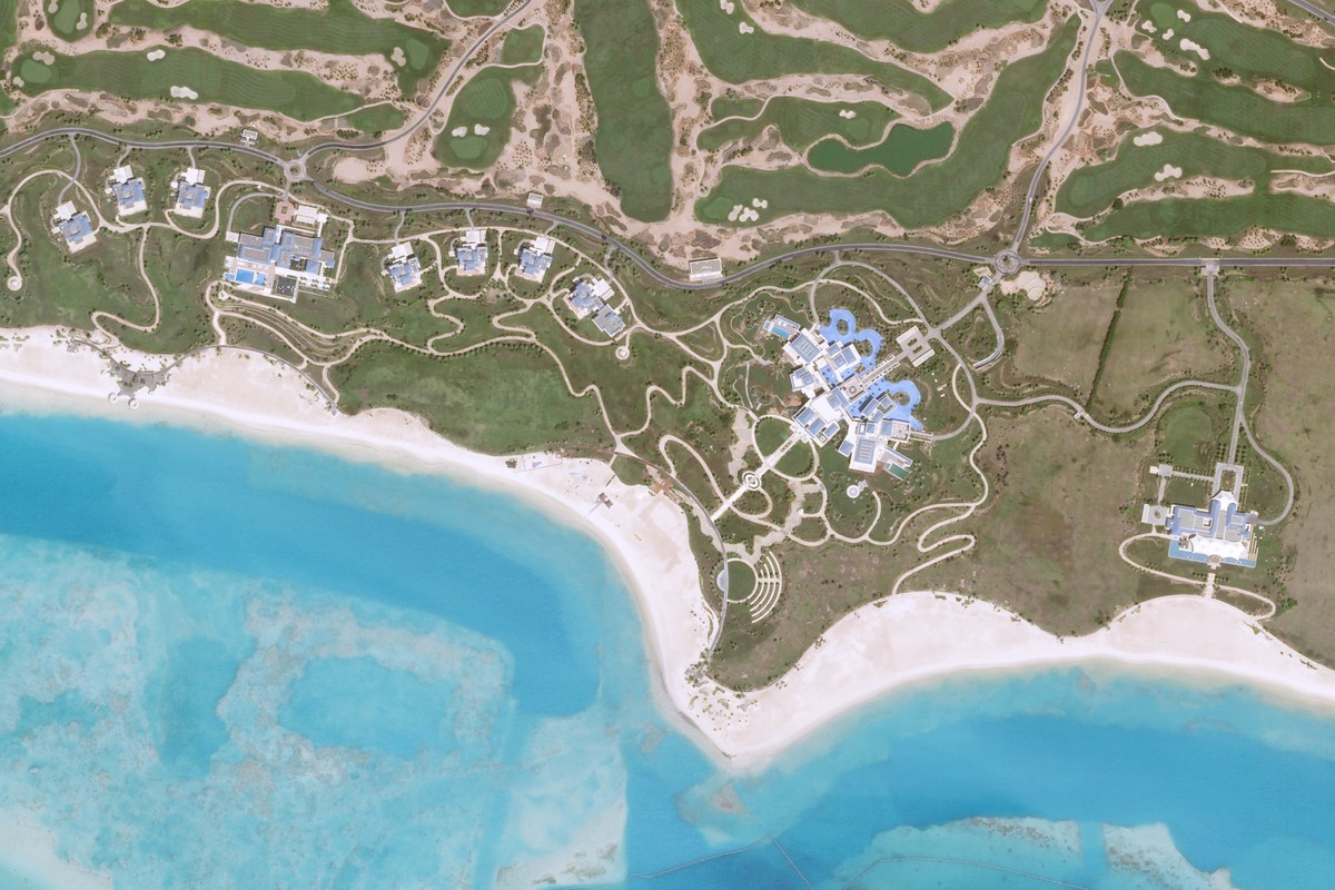 This satellite photo from Planet Labs PBC shows palaces near the future city of Neom, Saudi Arabia, Sept. 7, 2021. The additional cash from higher energy prices amid Russia's war on Ukraine comes ...