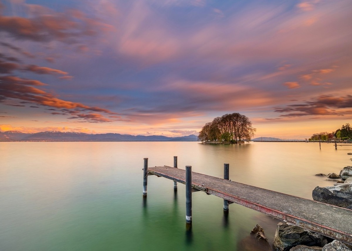 Île de La Harpe bei Rolle im Lac Leman schönste Inseln der Schweiz Rauszeit