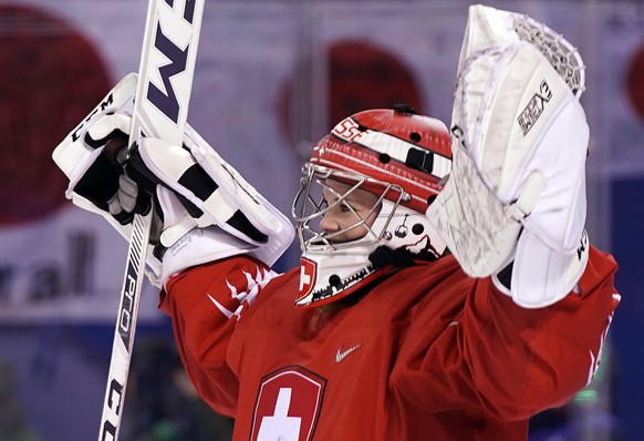 epa06517118 Florence Schelling Goalkeeper of Switzerland during the women&#039;s Ice Hockey match between Switzerland and Japan at the Kwandong Hockey Centre at the PyeongChang Winter Olympic Games 20 ...