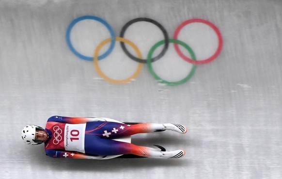 epa06517407 Martina Kocher of Switzerland in action during the Women&#039;s Luge Singles competition at the Olympic Sliding Centre during the PyeongChang 2018 Olympic Games, South Korea, 12 February 2 ...