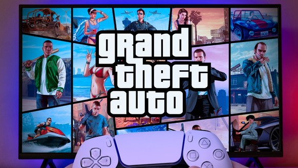 Play GTA with PlayStation 5 controller.  August 13, 2021, Sao Paulo, Brazil