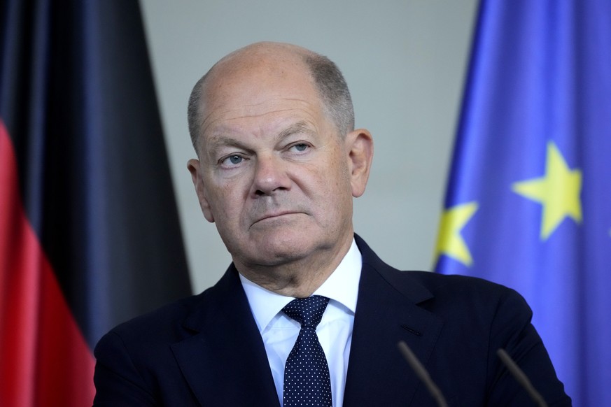 German Chancellor Olaf Scholz attends a joint press conference with Kenya&#039;s President William Ruto at the chancellery in Berlin, Friday, Sept. 13, 2024. (AP Photo/Ebrahim Noroozi)
Olaf Scholz,Wil ...
