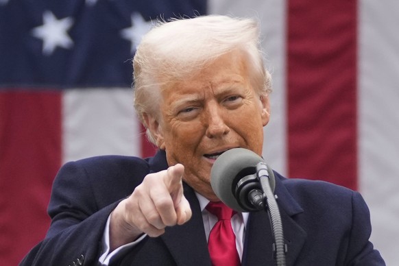 FILE - President Donald Trump speaks during an event to announce new tariffs in the Rose Garden at the White House, Wednesday, April 2, 2025, in Washington. (AP Photo/Mark Schiefelbein,File)
South Kor ...