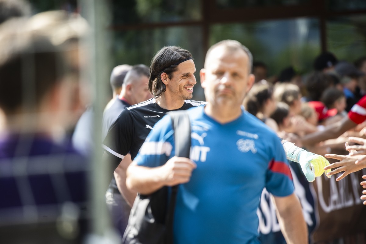 Yann Sommer beim Training der Schweizer Fussballnationalmannschaft, am Samstag, 10. Juni 2023 in Tenero. Die Schweizer Fussballnationalmannschaft absolviert im Hinblick auf die Euro 2024-Qualifikation ...