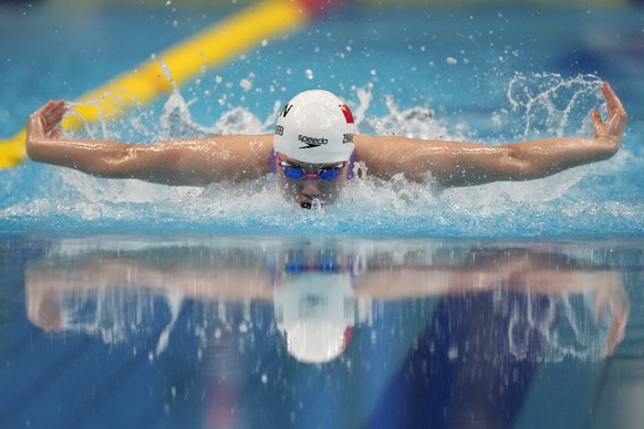 China&#039;s Zhang Yufei competes during the women&#039;s 100m butterfly swimming final at the 19th Asian Games in Hangzhou, China, Wednesday, Sept. 27, 2023. (AP Photo/Lee Jin-man)
Australia