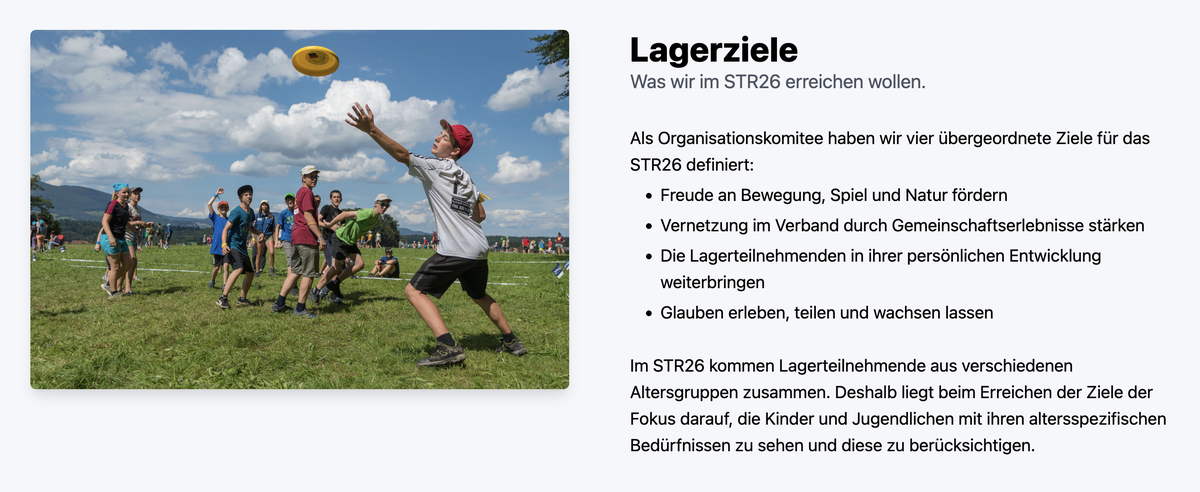 https://str.jemk.ch/lager

Die Lagerziele des STR26 (Schweizertreffen 2026) der Evangelisch-methodistischen Kirche Schweiz.