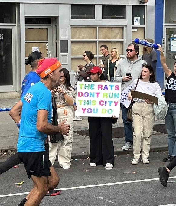 Signs at the New York Marathon