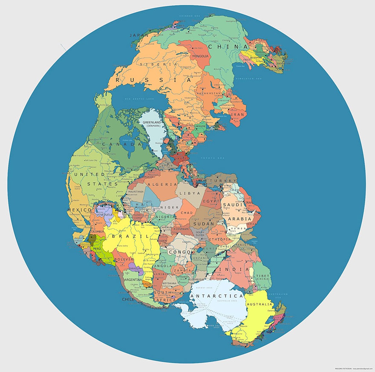 Der Urkontinent Pangea.
