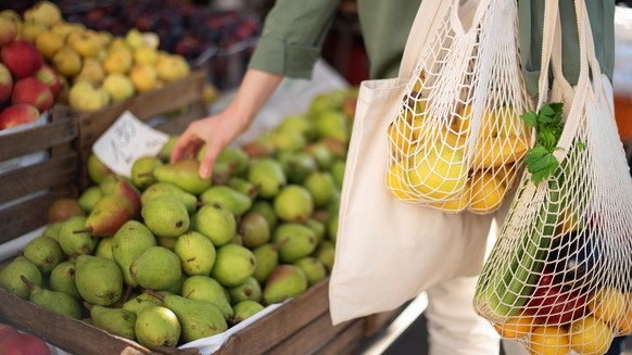 Einkaufen, nachhaltig, shoppen, GemÃ¼se, FrÃ¼chte, vegan, Markt,