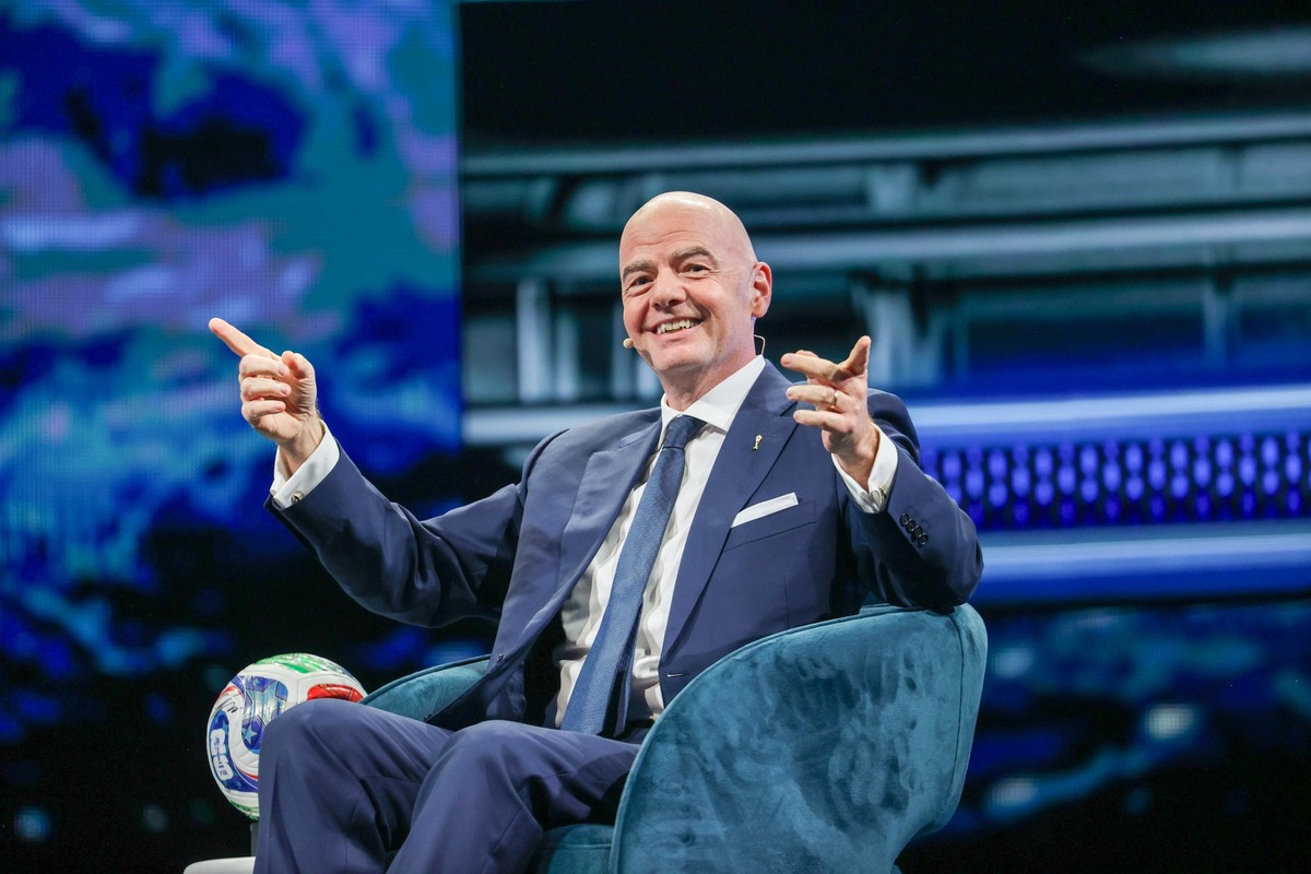 MIAMI, FLORIDA - NOVEMBER 05: FIFA President Gianni Infantino on stage during America Business Forum at the Kaseya center on November 05, 2025 in Miami, Florida. (Photo by Leonardo Fernández - FIFA/FI ...