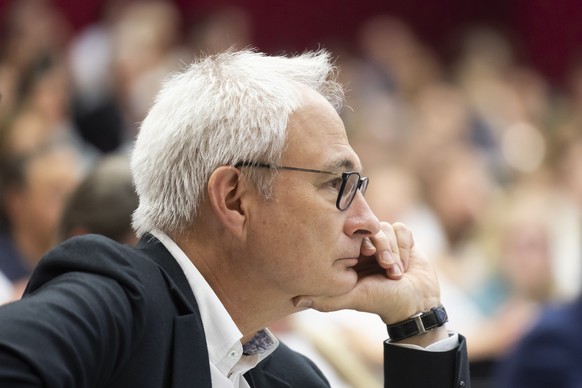 Bernhard Pulver, VR-Praesident Insel Gruppe, waehrend einem Anlass zum Internationalen Tag der Pflege, am Montag, 12. Mai 2025 im Inselspital in Bern. Beim Anlass wurden aktuelle und kuenftige Herausf ...