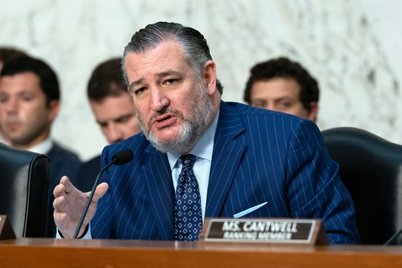 Sen. Ted Cruz R-Texas, Chairman of the Senate Committee on Commerce, Science, and Transportation, speaks during a hearing to examine college sports, supporting student athletes, and fair competition o ...