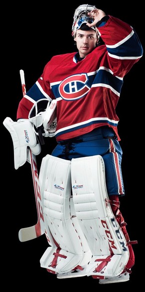 Montreal-Goalie Carey Price posiert für (s)einen Hersteller.